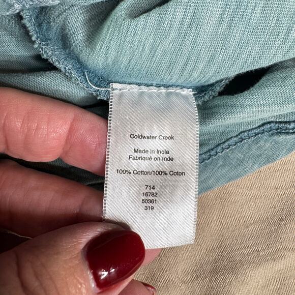 Coldwater Creek Women's sz XL Heathered Green LS Button Up Blouse Long Sleeve - Picture 6 of 10